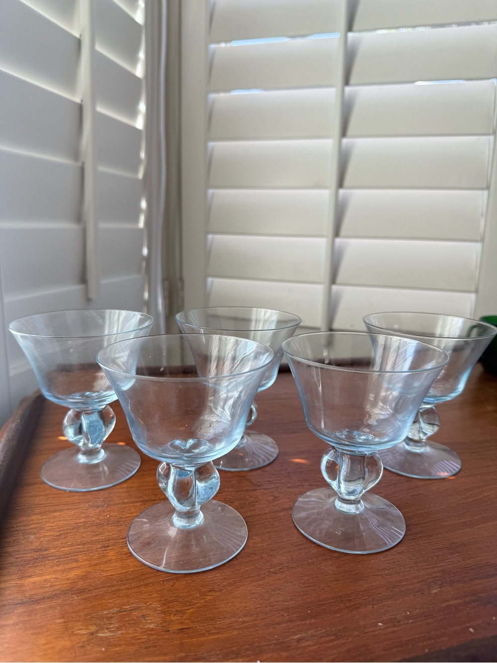 Vintage MCM Skruf Sweden Ice Blue Cocktail Glasses -Gulli by Siegfried Stahl (4)
